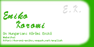 eniko koromi business card